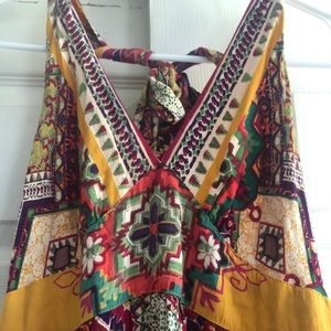 Multi Color Tribal Print Maxi Dress